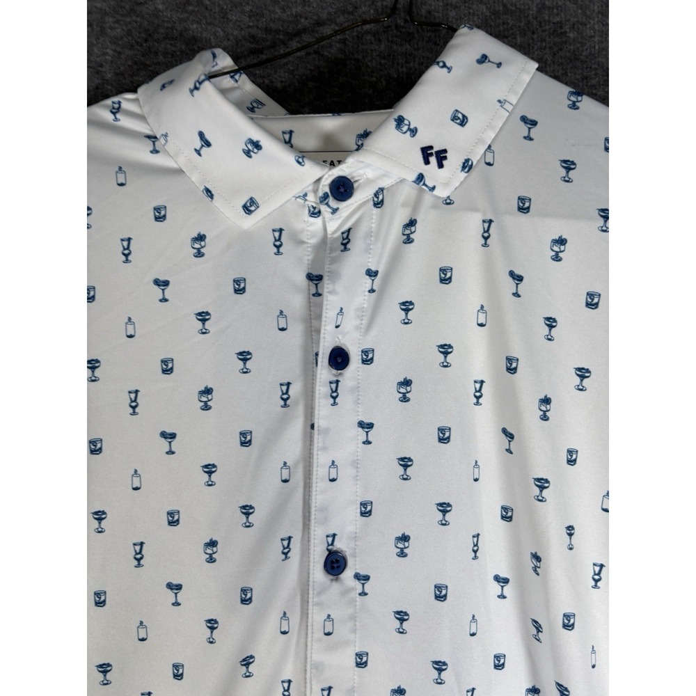 Fore Fathers Shirt Sleeve Button Up Shirt Men's‎ L White Performance Stretch - Picture 3 of 7